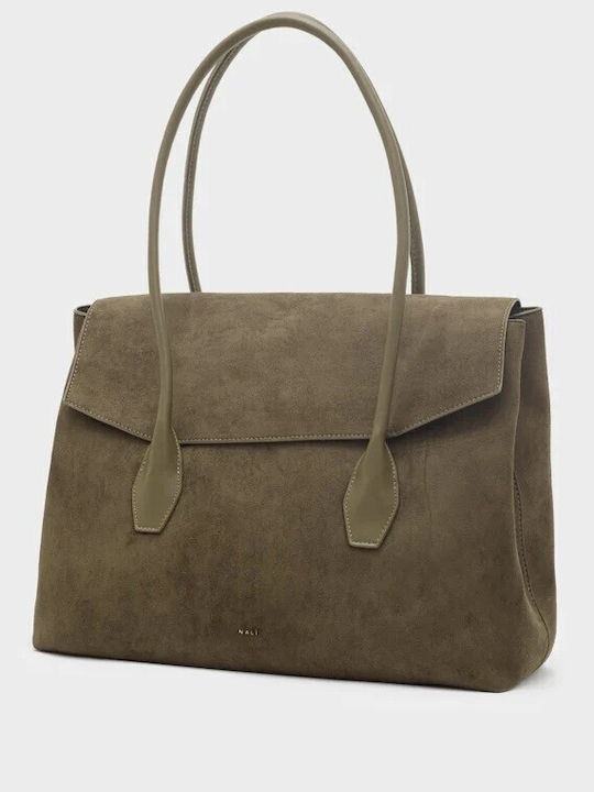 Geantă Shopper Dama Suede Kaki