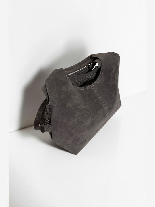 Women's Suede Grey Handbag