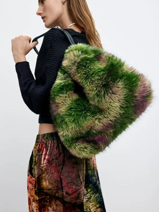 Fur Women's Shoulder Bag Green