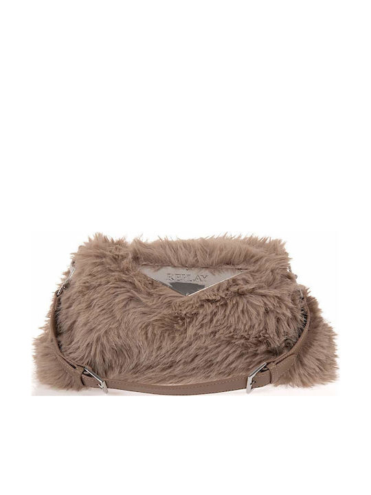 Fur Women's Shoulder Bag Beige