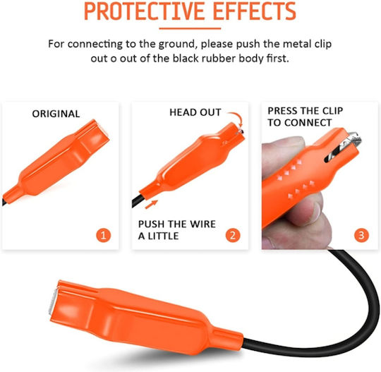 Techstar 85076a Tester de Circuit Auto Lampă 6–24v Dc Roșu Verde Led Polaritate Sondă Metalică Clemă Crocodil Protecție Siguranță Mașini Motociclete Camioane