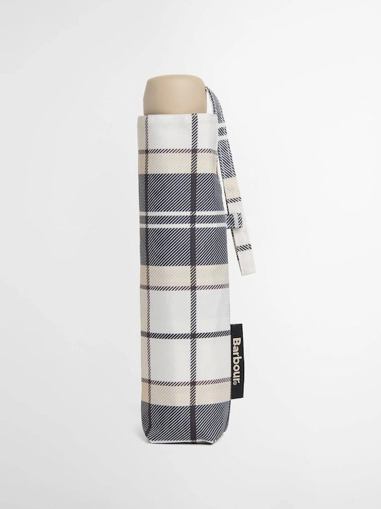 Barbour Tartan Compact White Rain Umbrella