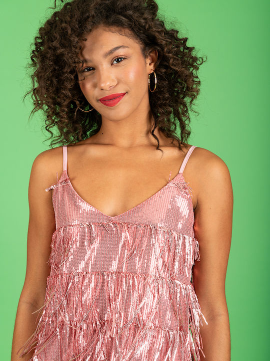 Sommer Abendkleid Trägerlos Rosa
