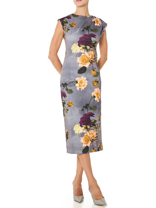 Sommer Midi Damenkleid Dk-Grau 285675-dk-grau