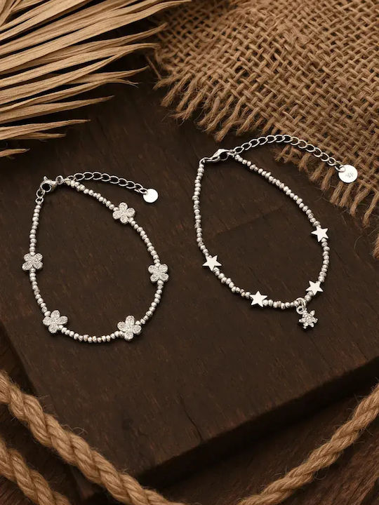 SteweHome Damentrageset Armbänder aus Stahl mit Zirkon