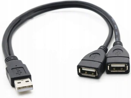 PremiumCord USB 2.0 Кабел USB-A мъжки - USB-A женски Черен 0.15m
