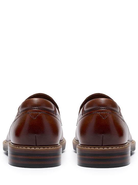 Step Δερμάτινα Ανδρικά Loafers σε Ταμπά Χρώμα