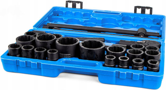 Forcekraft Ratchet With Sockets 3/4" 26 Pieces