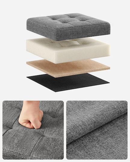 Hocker Für Das Wohnzimmer Mit Stauraum Mit Stoff Dunkelgrau 30x30x30cm
