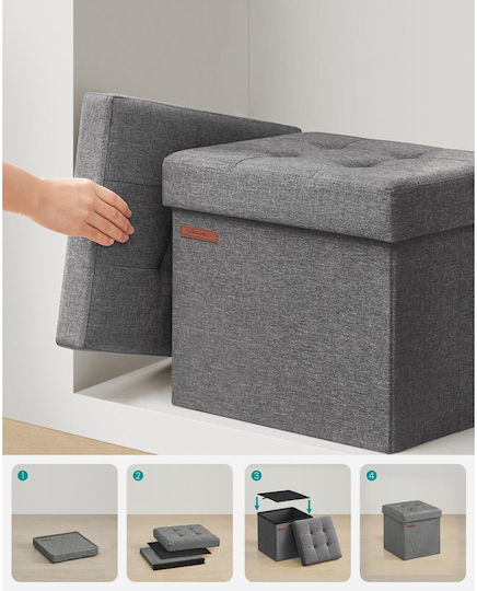 Hocker Für Das Wohnzimmer Mit Stauraum Mit Stoff Dunkelgrau 30x30x30cm