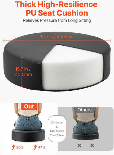 Living Room Stools with Adjustable Height Black 2 Pieces