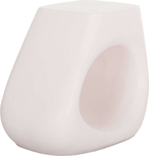Keramischer Wohnzimmerhocker Lans Weiß 55x30x46 cm