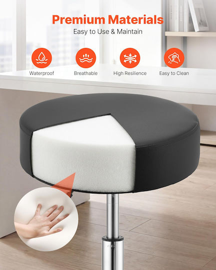 Living Room Stools with Adjustable Height Black 2 Pieces