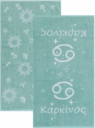 Kentia Кърпа За Лице 50x90см Astrology-karkinos 2 Брой Тегло 500гр/м²