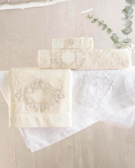 Rythmos Badetuch-Set 3 Stück Agnes Weiß Gewicht 500gr/m²