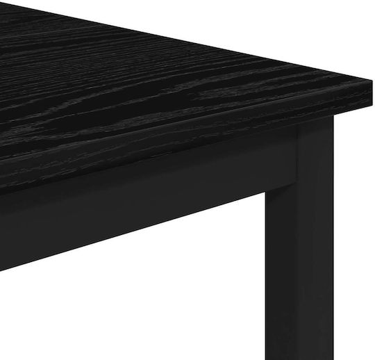 Square Wooden Bar Table with Black Oak Metal Frame 52x52x90cm