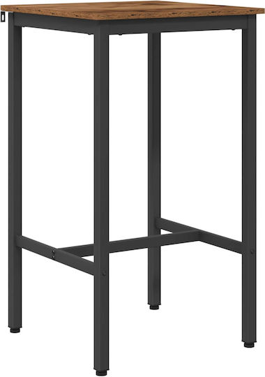 Quadratischer Bar Tisch Aus Holz Mit Metallrahmen Bearbeitetes Holz 52x52x110cm
