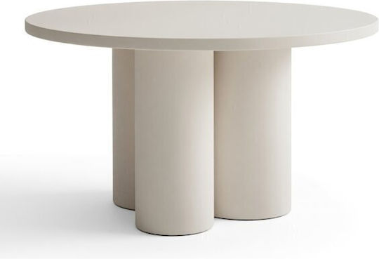 Detroit 962 Round Extendable Wooden Dining Room Table Light Grey 74x74cm