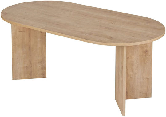 Sablin Овална Трапезна Маса Дървена Дъб 180x89.5x75см