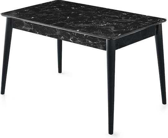 Lotus Ausziehbarer Speisetisch Mit Marmoroptik Schwarz Lotus Ausziehbarer Speisetisch Mit Marmoroptik Schwarz