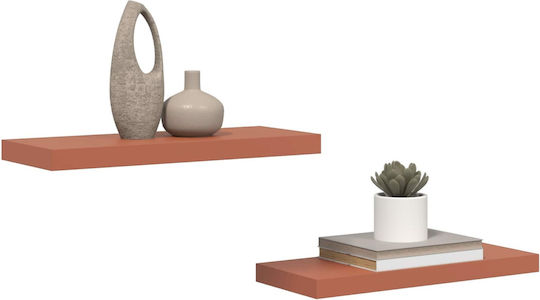 Red Wall Shelves 2 Pieces 50x23x4cm