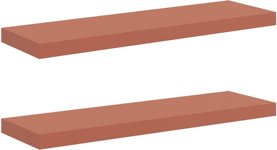 Red Wall Shelves (2 Pieces) 80x23.5x4cm
