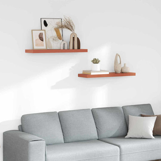 Wall Shelves (2 Pieces) 90x23.5x4cm Red Wall Shelves (2 Pieces) 90x23.5x4cm Red