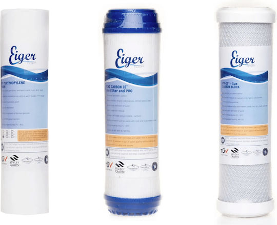 Eiger Under Sink Water Filter Replacement made of Polypropylene 10" 5 μm 3pcs