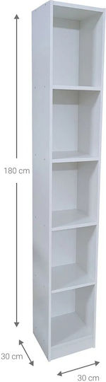 Bibliothek Eliot 5s Weiße 30x30x180cm