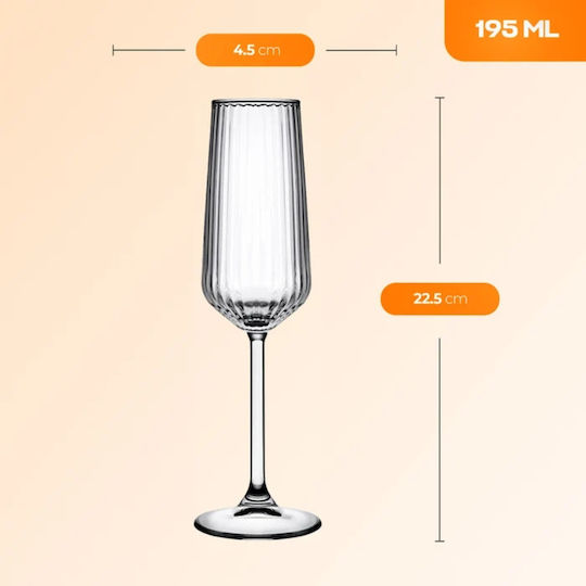 Pasabahce Allegra Set Pahare De Sampanie / Cocktail Pahare Cu Picior Din Sticlă 195ml 6 Bucăți