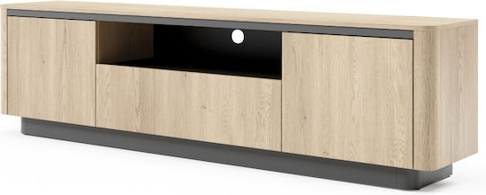 Holzbein Beige 200x54x38cm L_TORRO_TV Holzbein Beige 200x54x38cm L_TORRO_TV