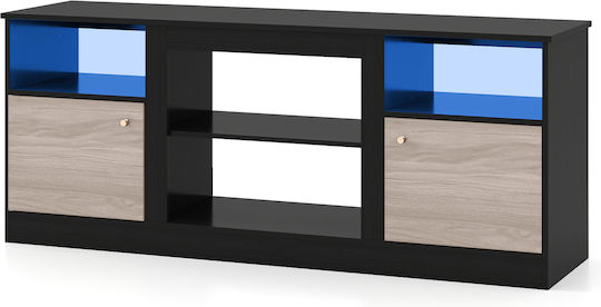 Έπιπλο TV Επιδαπέδιο με Φωτισμό Led Μπλε 147x40x60εκ.