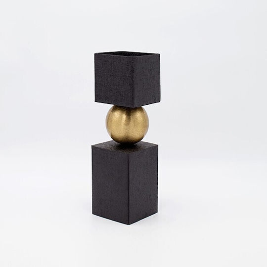 Metallic Black Vase 8x8xH28cm