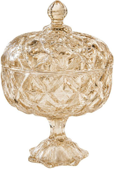 Iliadis Glass Vase Brown 18x18xH30cm
