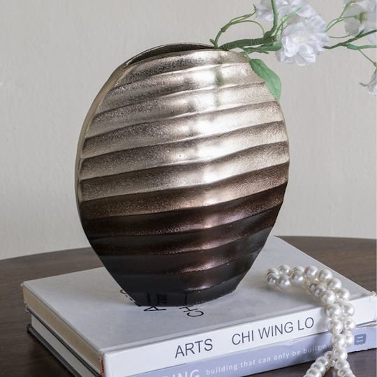 Artekko Decorative Metallic Vase Noble Gold 20.3x8.3xH23cm