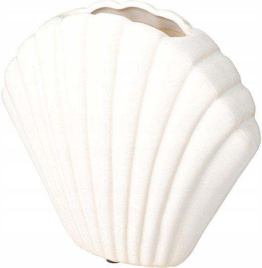 Home&Styling Collection Keramik Vase Home Weiß 17x7.5xH16.5cm Home&Styling Collection Keramik Vase Home Weiß 17x7.5xH16.5cm