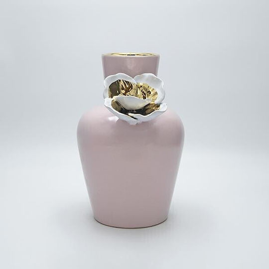 Ceramic Pink Vase Φ20xH25.5cm
