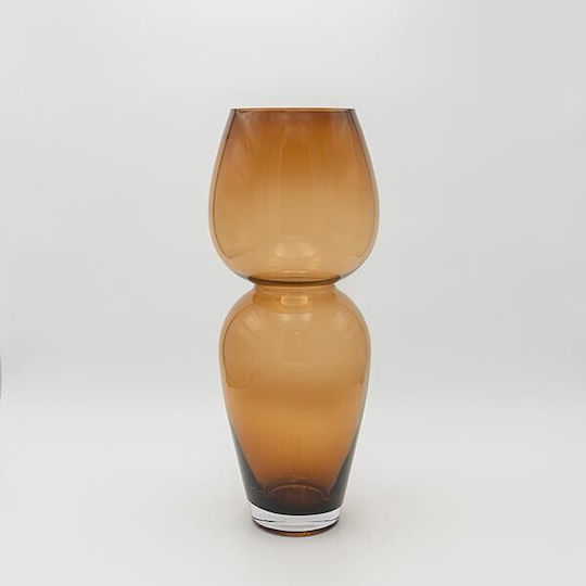 Glass Brown Vase Φ17xH41.5cm