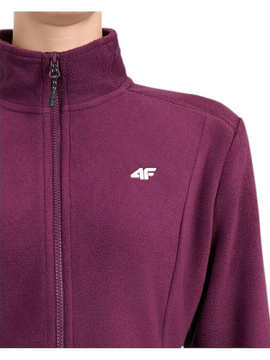 Fleece Γυναικεία Ζακέτα Μωβ