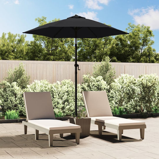 Runder Aluminium-Garten- und Terrassen-Sonnenschirm Schwarz F2m