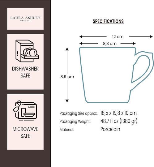 Laura Ashley Mug Blue 320ml