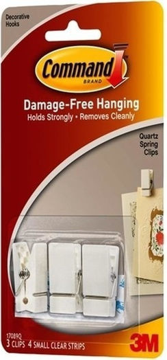 3M Clip Wäscheklammer (3 Clips + 4 transparente Bänder) Haushaltszubehör 17089Q 3Stück