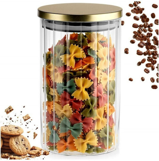 General Use Glass Jar with Lid Transparent 1000ml