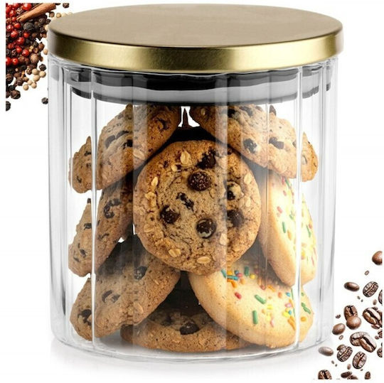 Allgemeine Verwendung Glasvase mit Deckel Transparent 650ml