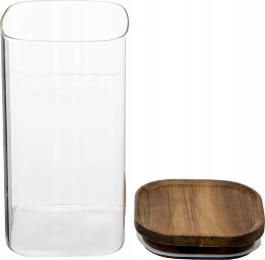 5Five General Use Glass Transparent Vase with Lid 1300ml 1 Piece 5Five General Use Glass Transparent Vase with Lid 1300ml 1 Piece