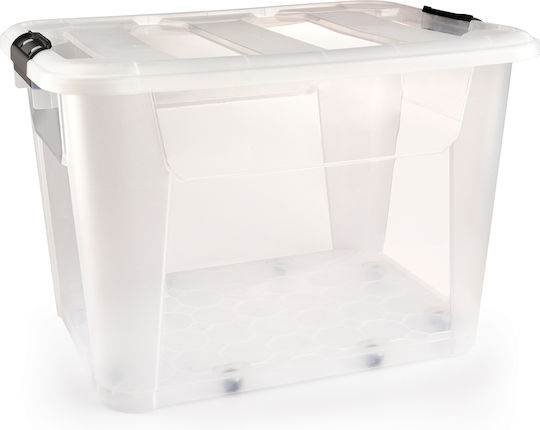 Viosarp New Gen Plastic Storage Box with Lid Transparent 56.5x43x39cm