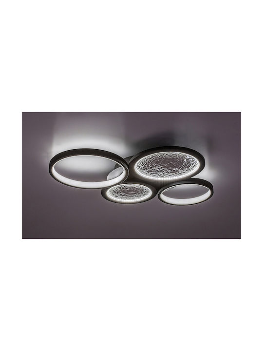 Rabalux Aranis Smart Deckenleuchte Schwarz mit Integrierte LED und Fernbedienung