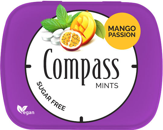 Mango- und Passionsfruchtgeschmack Bonbons Zuckerfrei Frische Minzbonbons Compass 14g