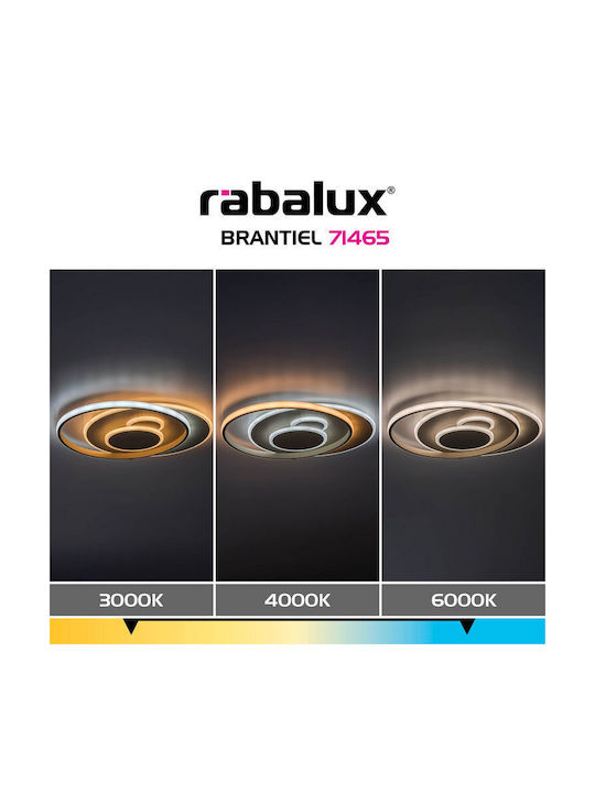 Rabalux Brantiel Smart Таванно Осветително Тяло 48.5см Сиво с Интегриран LED и Дистанционно Управление