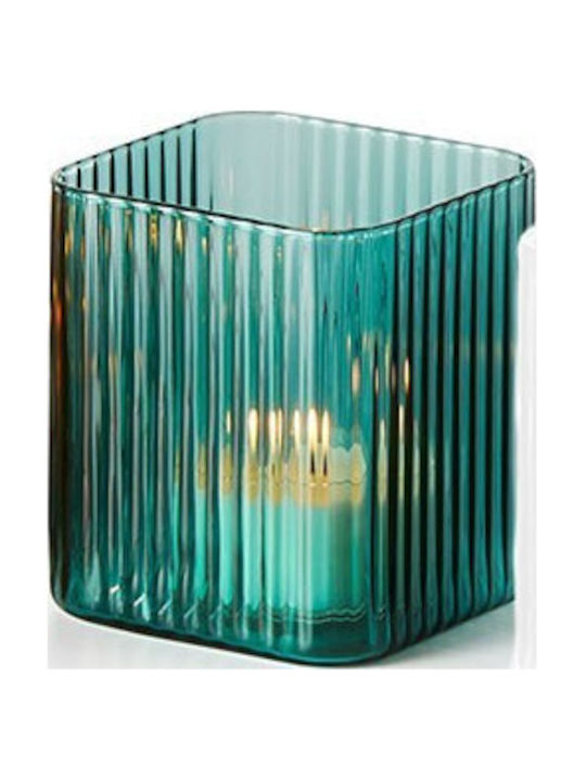 Philippi Candle Holder suitable for Tealights Glass in Green Color 7.6x7.6cm 1pcs
